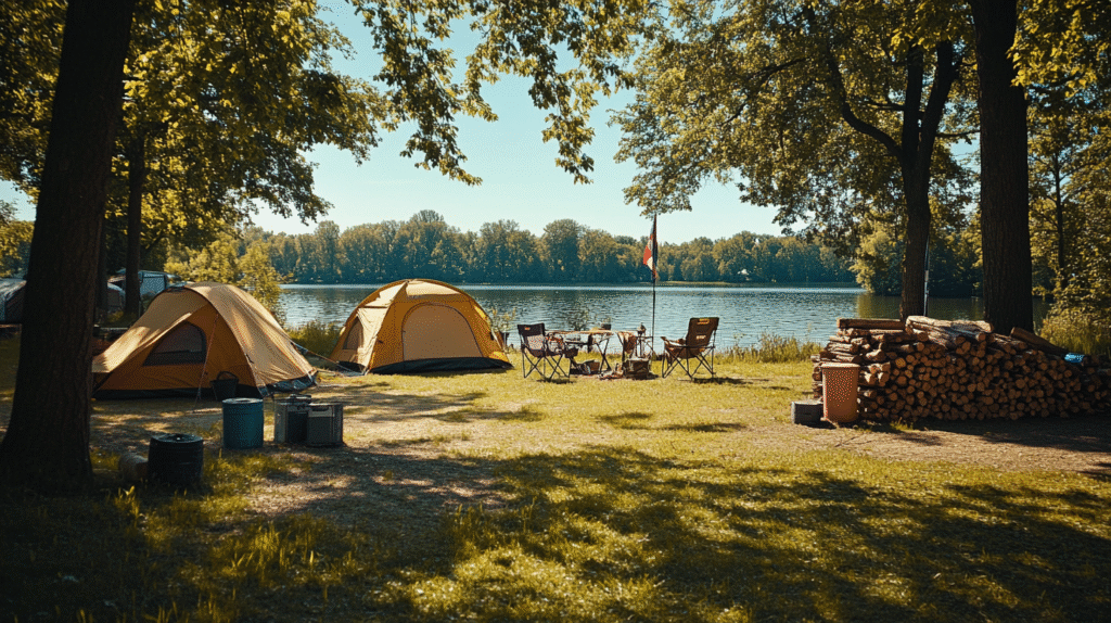 kemping nad jeziorem