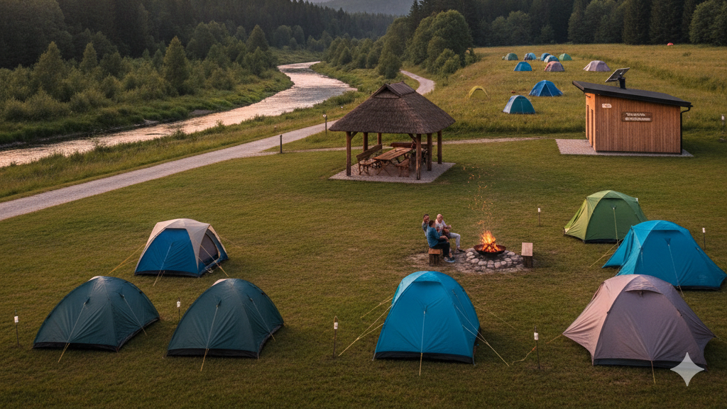 Obraz pokazujący najpiękniejsze pola namiotowe w Polsce